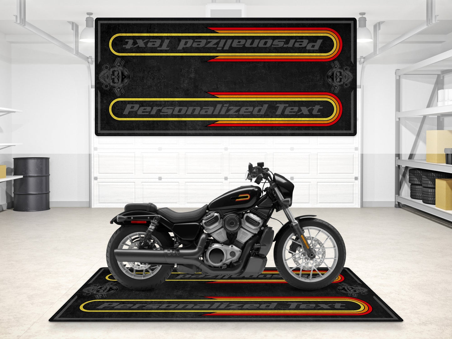 Motorcycle Mat For Cruiser Motorcycle "The Night King" - MM7301
