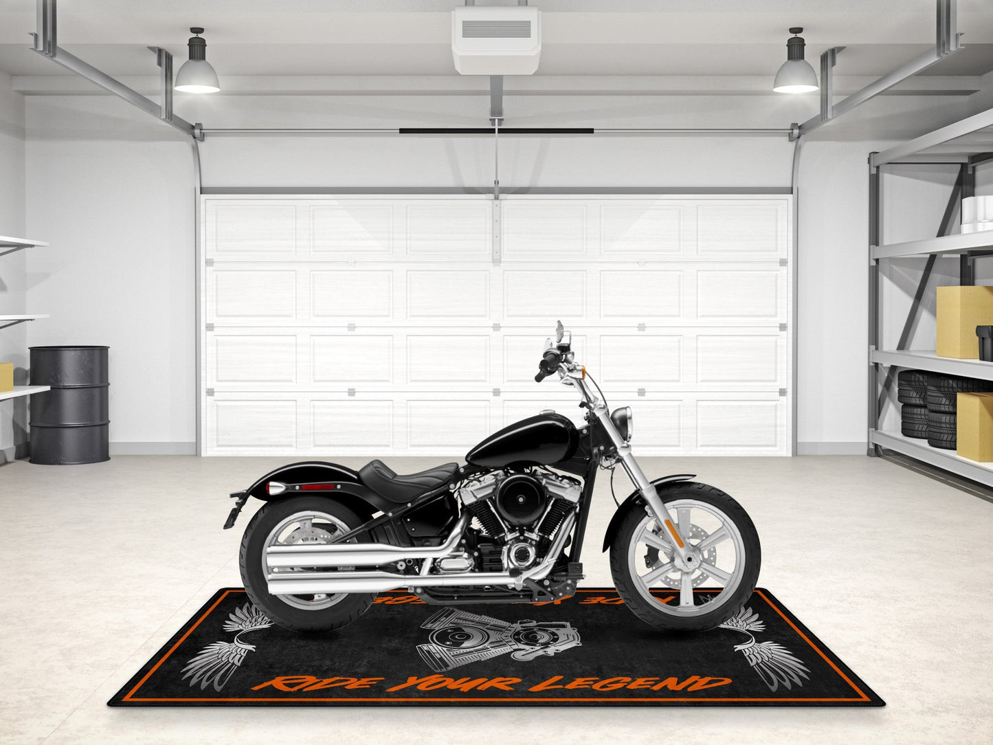 Motorcycle Mat For Cruiser Motorcycle "Ride Your Legend" - MM7303