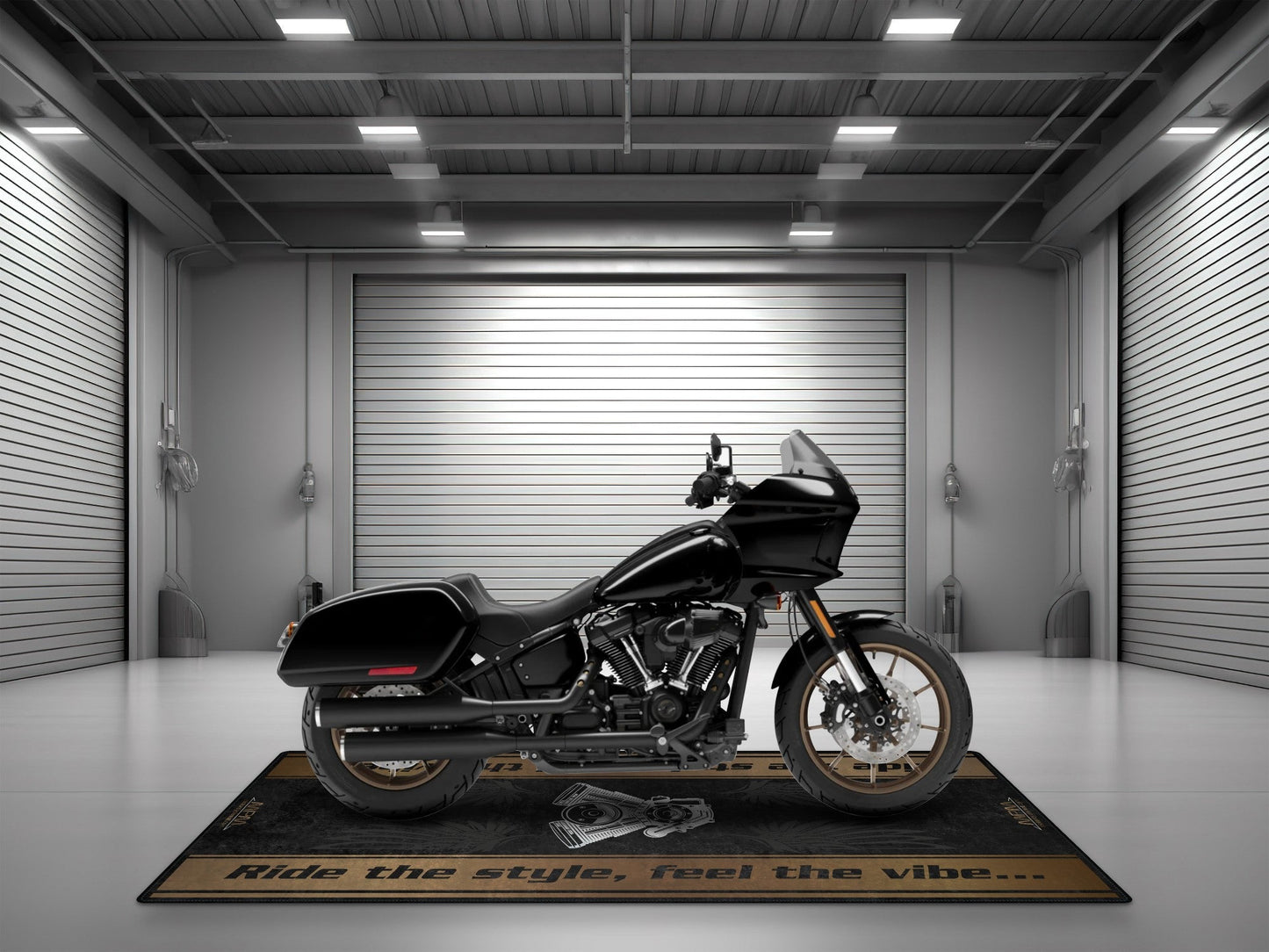 Motorcycle Mat for Cruiser Motorcycle "Ride The Style, Feel The Vibe" - MM7307