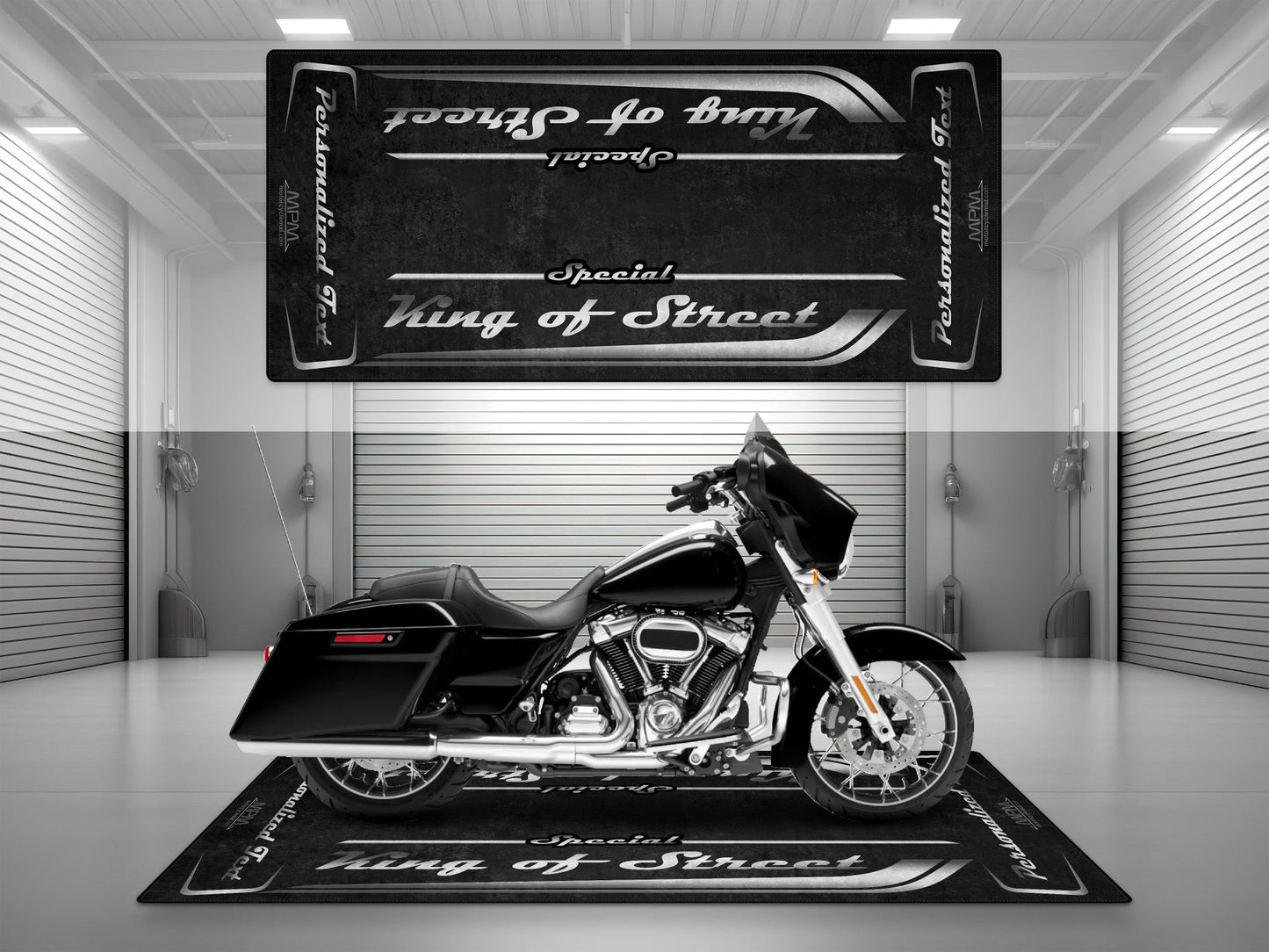 Motorcycle Mat for Cruiser Motorcycle "Special King of Street" - MM7345