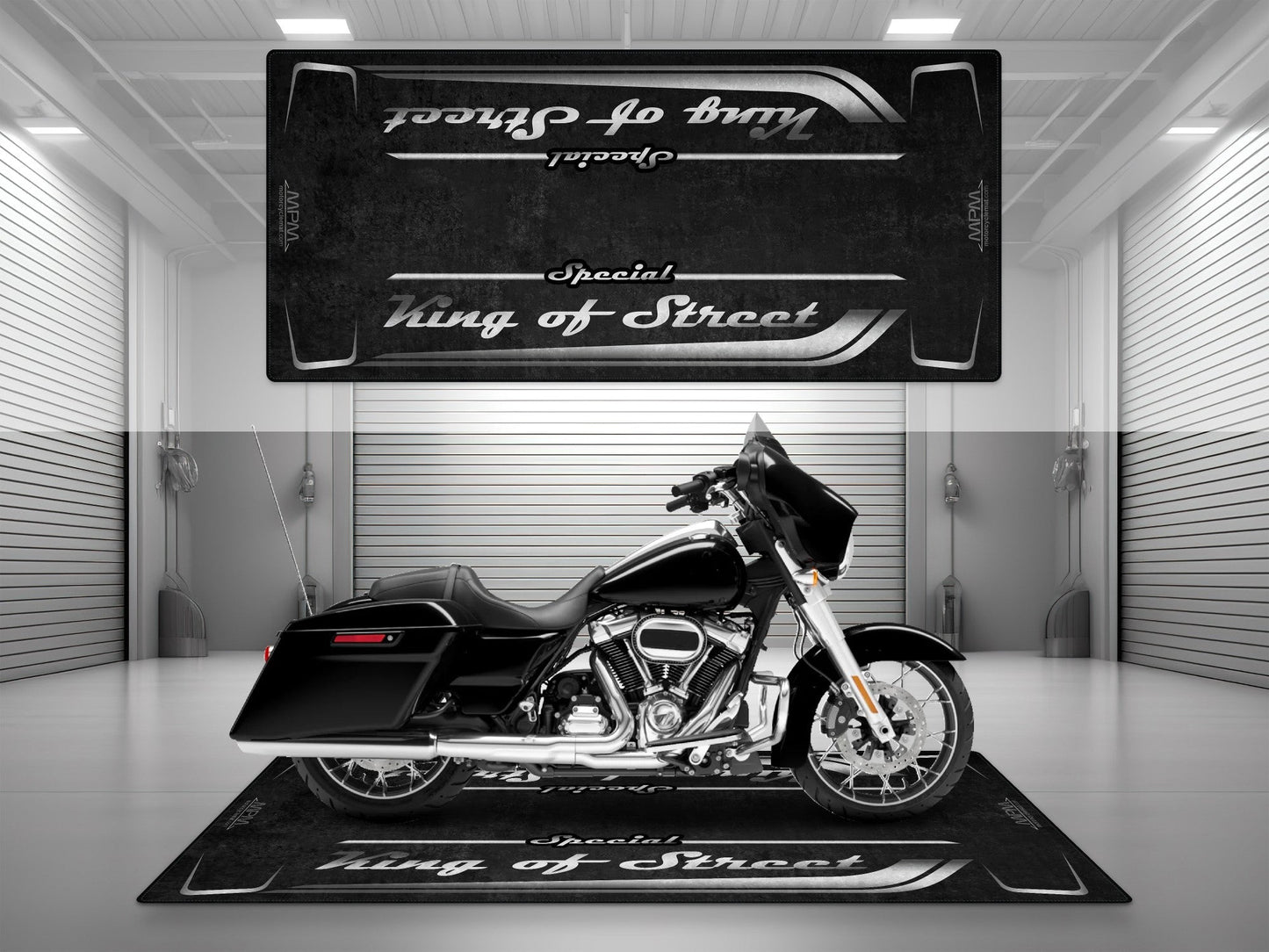Motorcycle Mat for Cruiser Motorcycle "Special King of Street" - MM7345