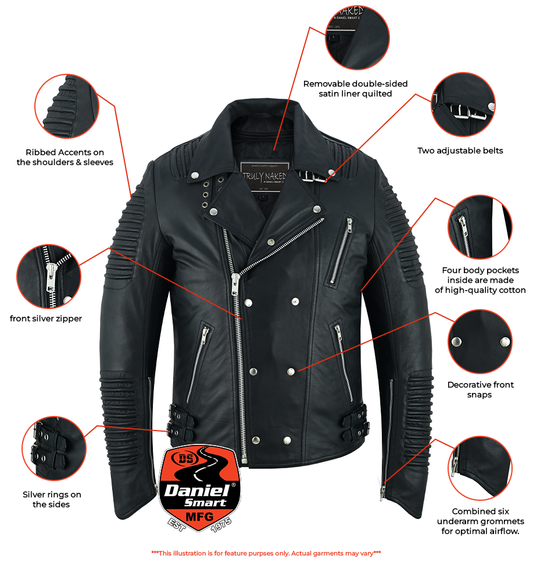 Bonestar Men's Black Fashion Leather Jacket