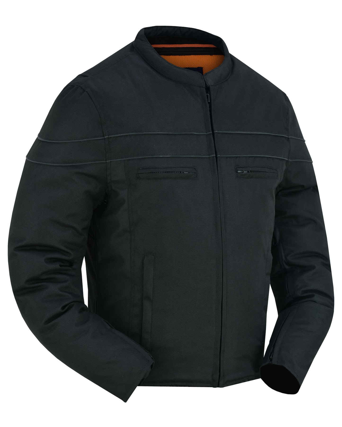 All-Season Men's Textile Motorcycle Jacket with Reflective Stripes