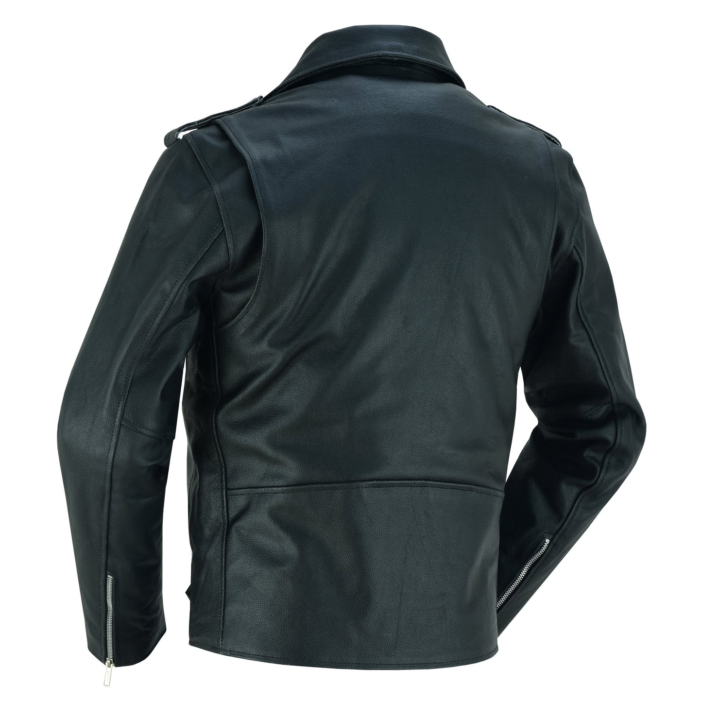 Dawn Rider Men's Premium Black Leather Motorcycle Jacket