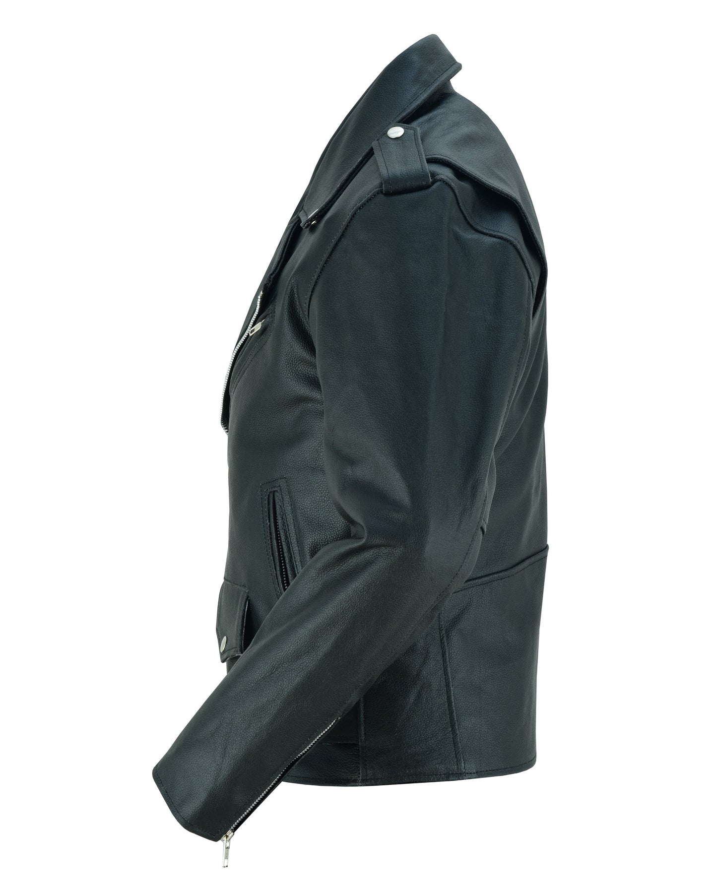 Dawn Rider Men's Premium Black Leather Motorcycle Jacket
