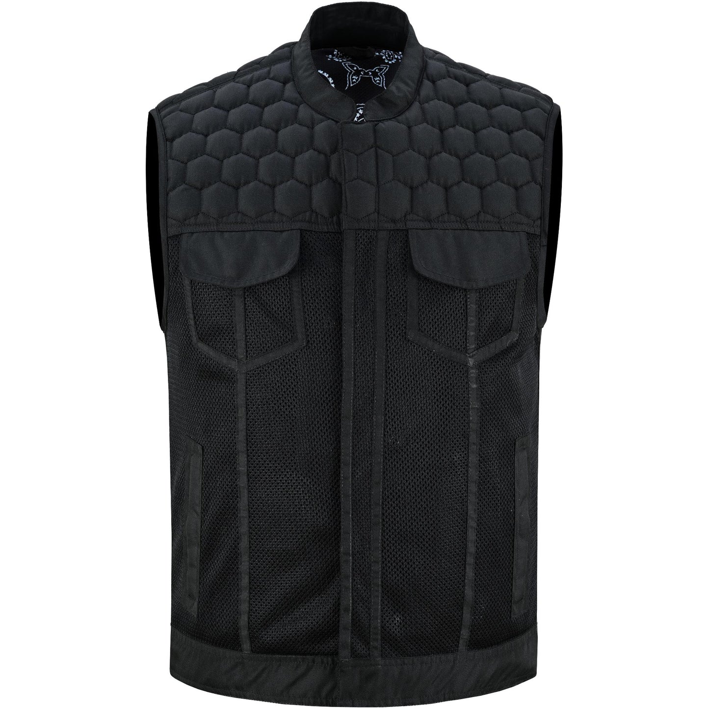 Mesh Rave Men's Black Mesh Textile Vest