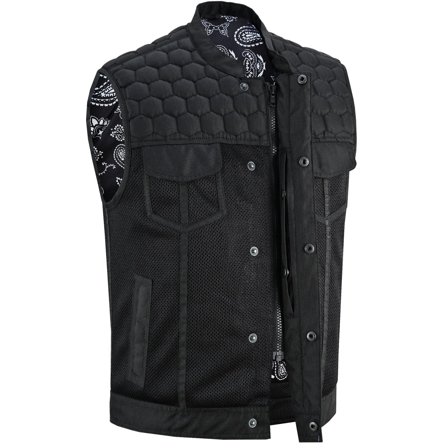 Mesh Rave Men's Black Mesh Textile Vest