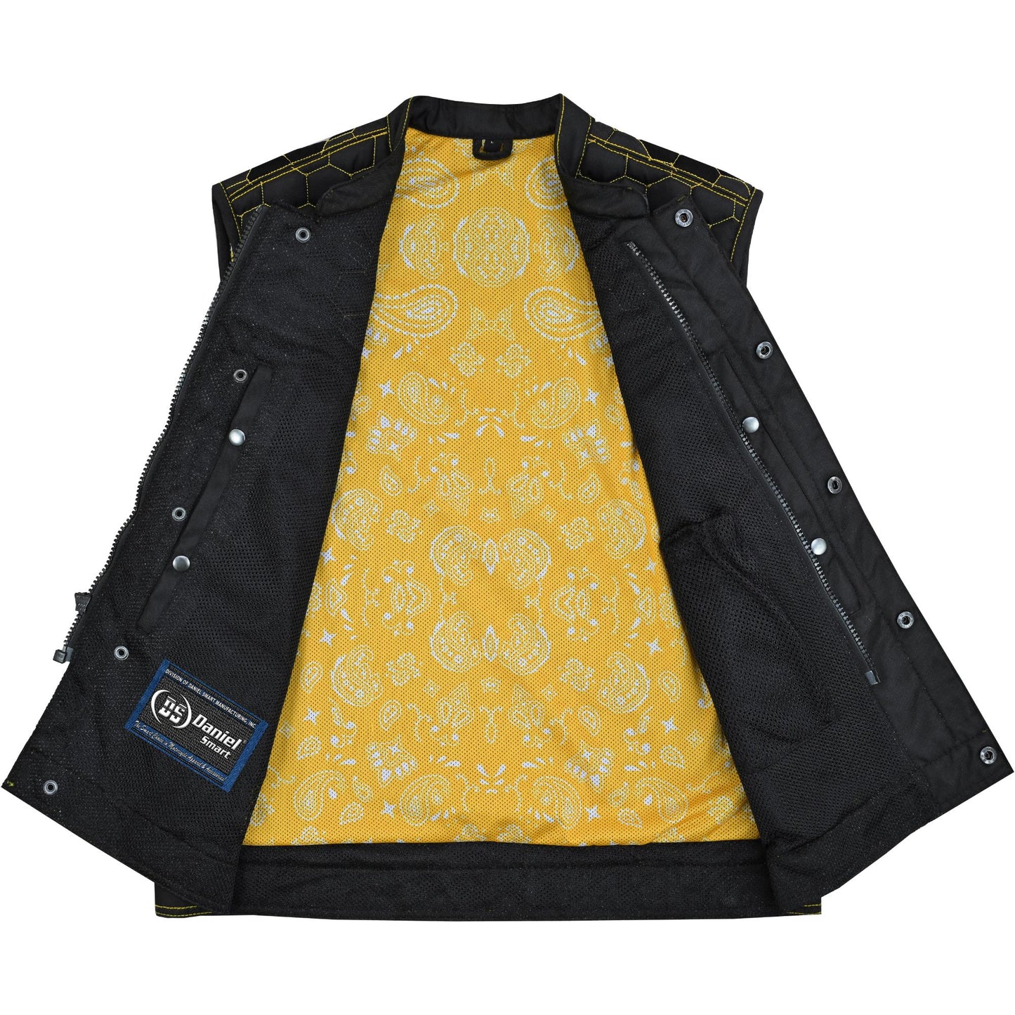 Gloom Gold Men's Black Mesh Textile Vest