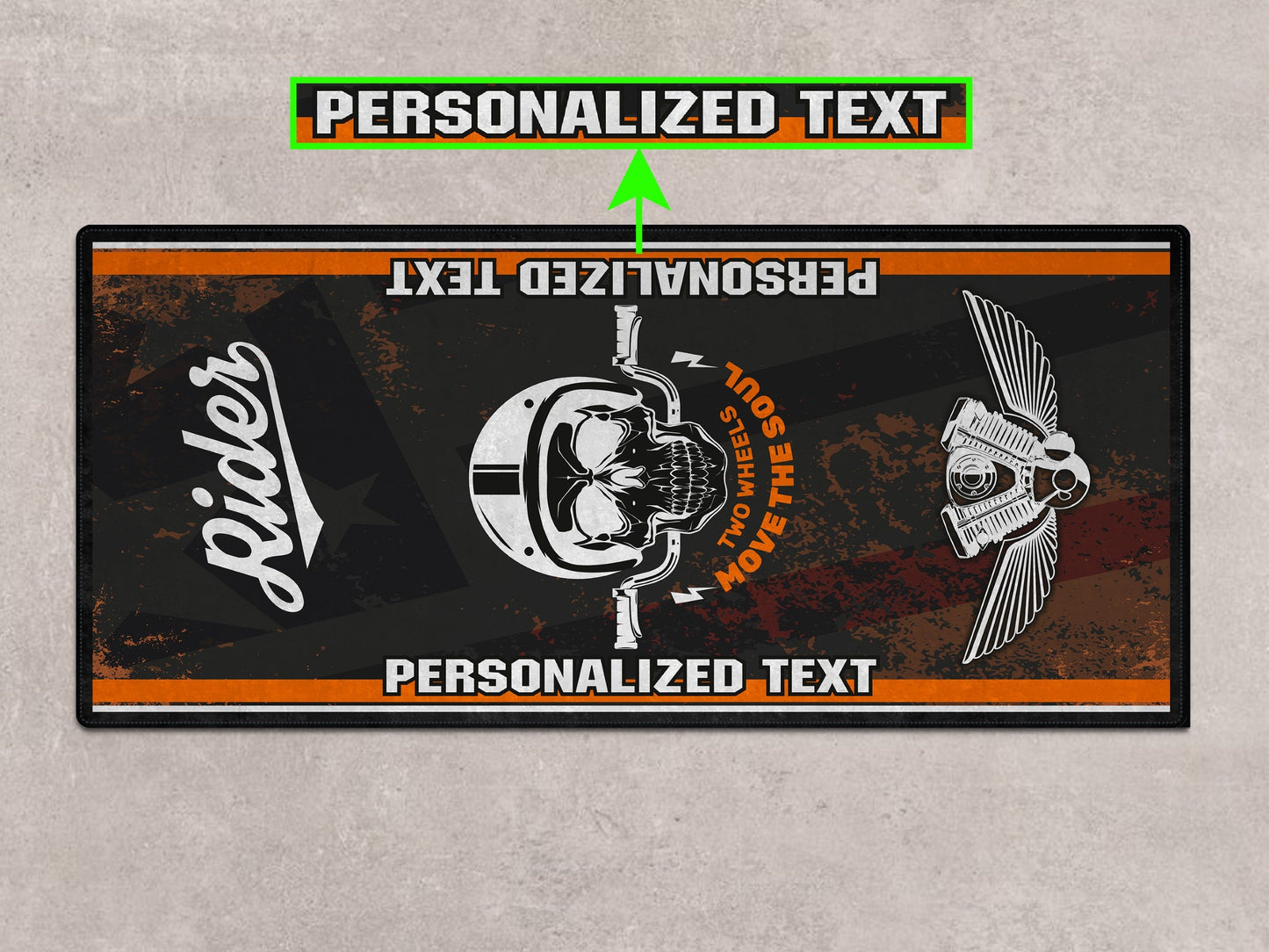 Motorcycle Mat Design for Chopper, Cruiser, Touring, Sport Motorcycle "Move The Soul" - MM7501