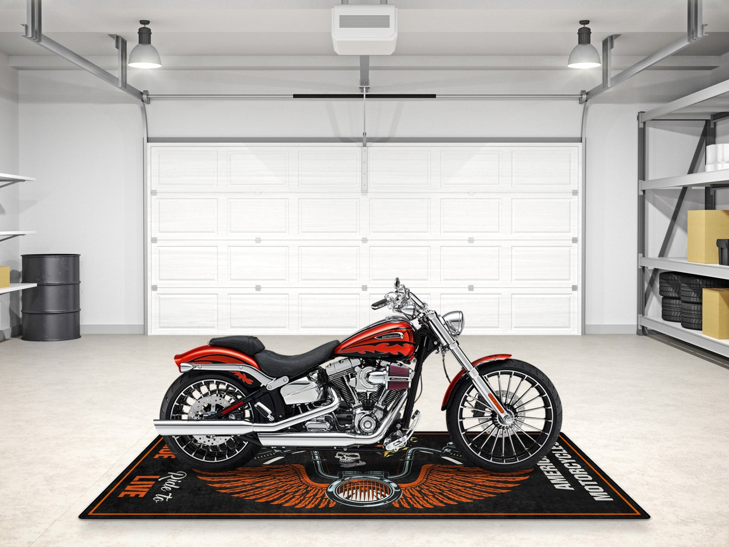 Motorcycle Mat Skull Design for Chopper, Cruiser, Touring, Sport Motorcycle - MM7502