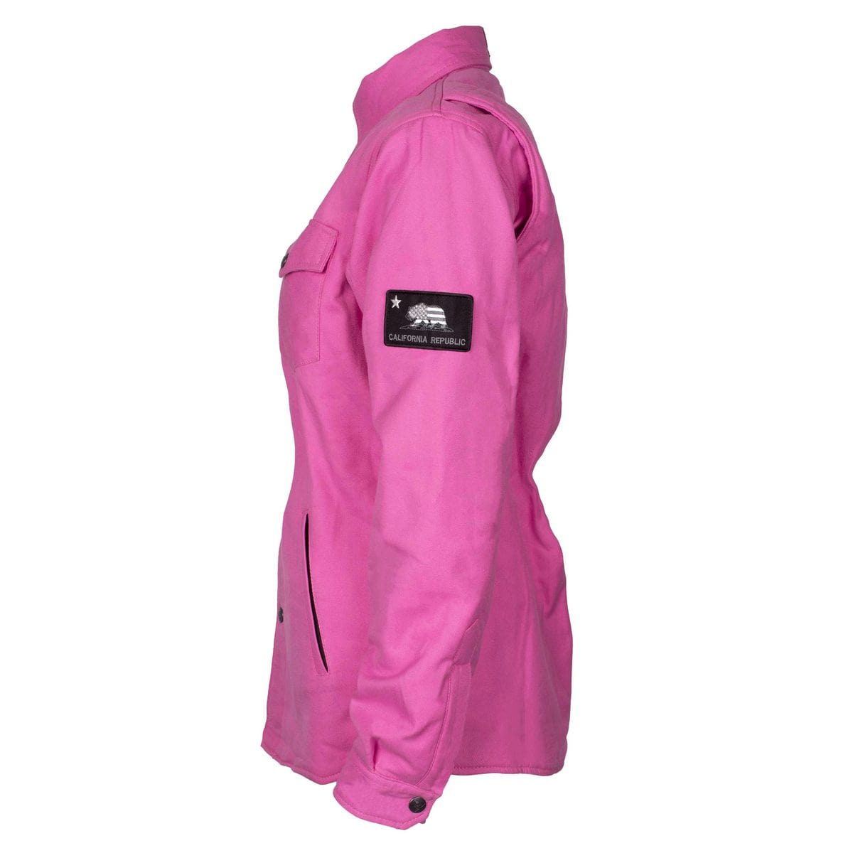 Protective Flannel Shirt for Women - Pink Solid with Pads