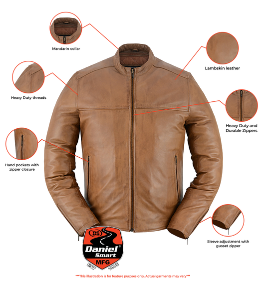 Sahara Men's Brown Fashion Leather Jacket