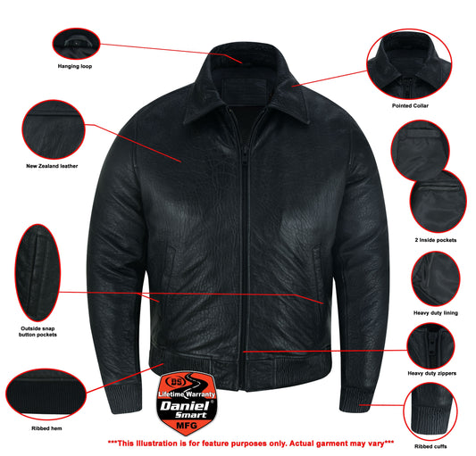 Traveler Men's Fashion Black Leather Jacket