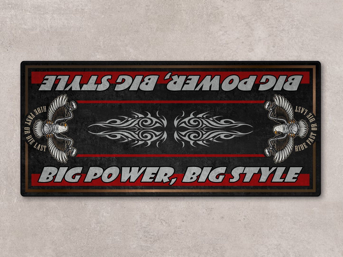 Motorcycle Mat for Cruiser Motorcycle "Big Power, Big Style" - MM7305