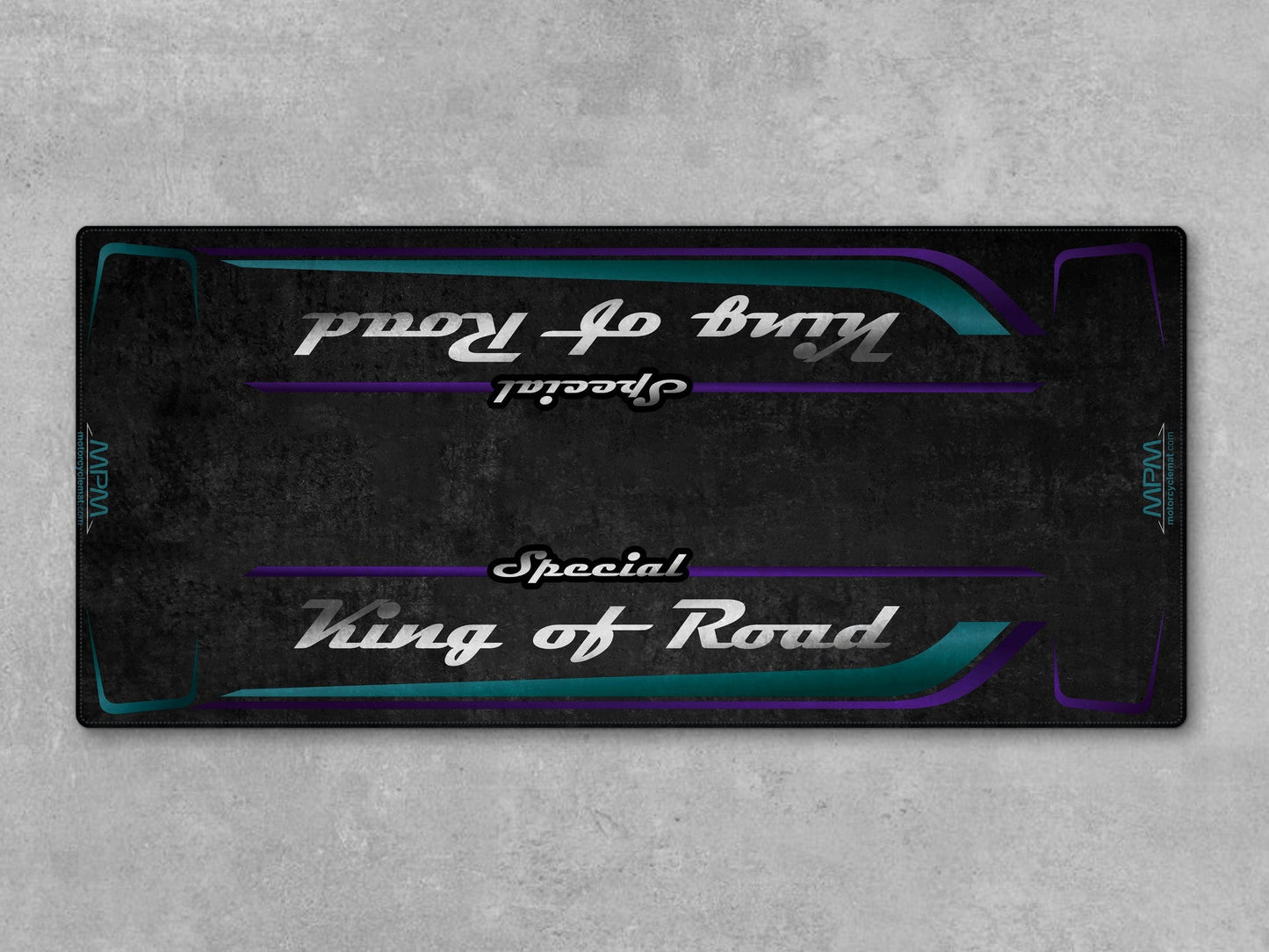 Motorcycle Mat for Cruiser Motorcycle "Special King of Road" - MM7346