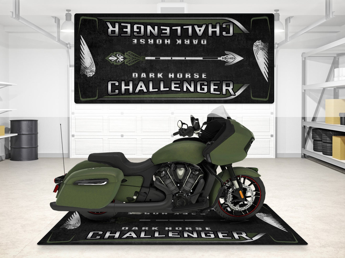 Designed Pit Mat for Indian Challenger Dark Horse Motorcycle - MM7332