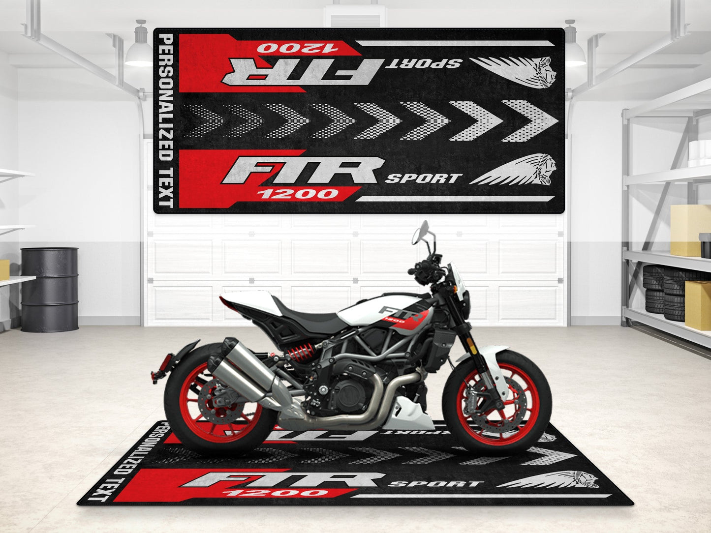 Designed Pit Mat for Indian FTR Sport 1200 Motorcycle - MM7316