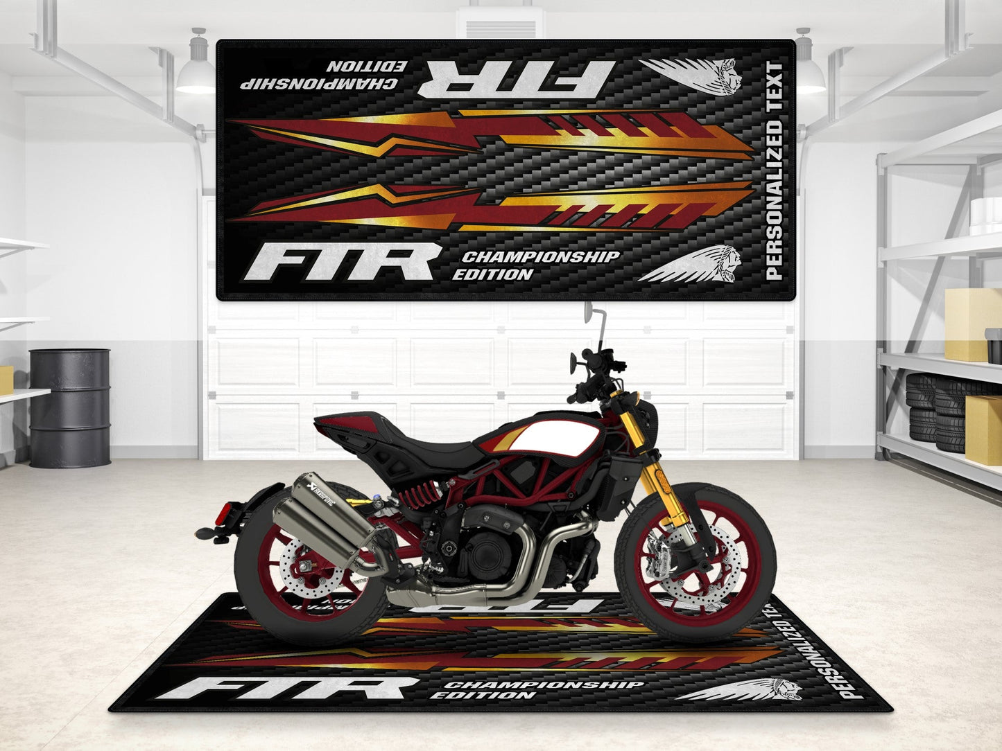 Designed Pit Mat for Indian FTR Championship Edition Motorcycle - MM7319