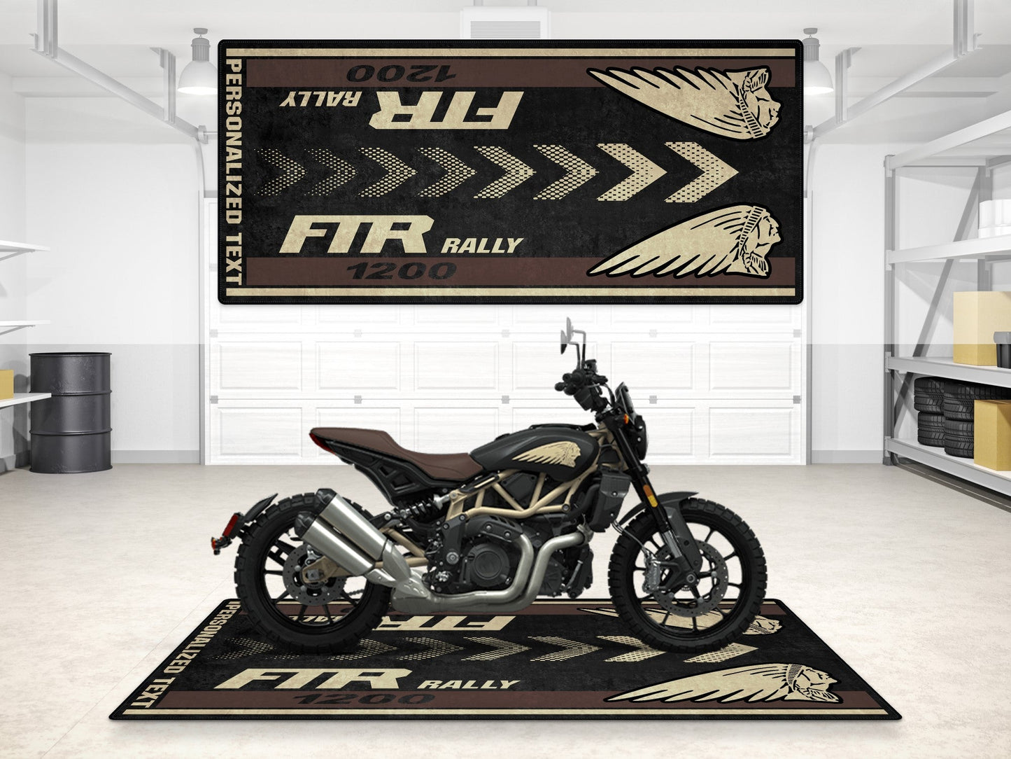 Designed Pit Mat for Indian FTR Rally 1200 Motorcycle - MM7318