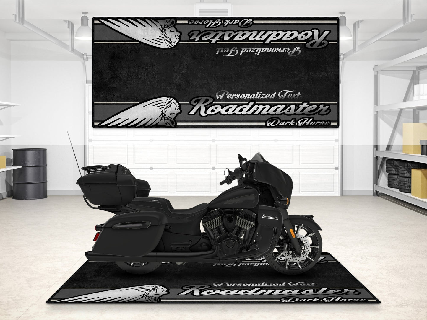 Designed Pit Mat for Indian Roadmaster Dark Horse Motorcycle - MM7337