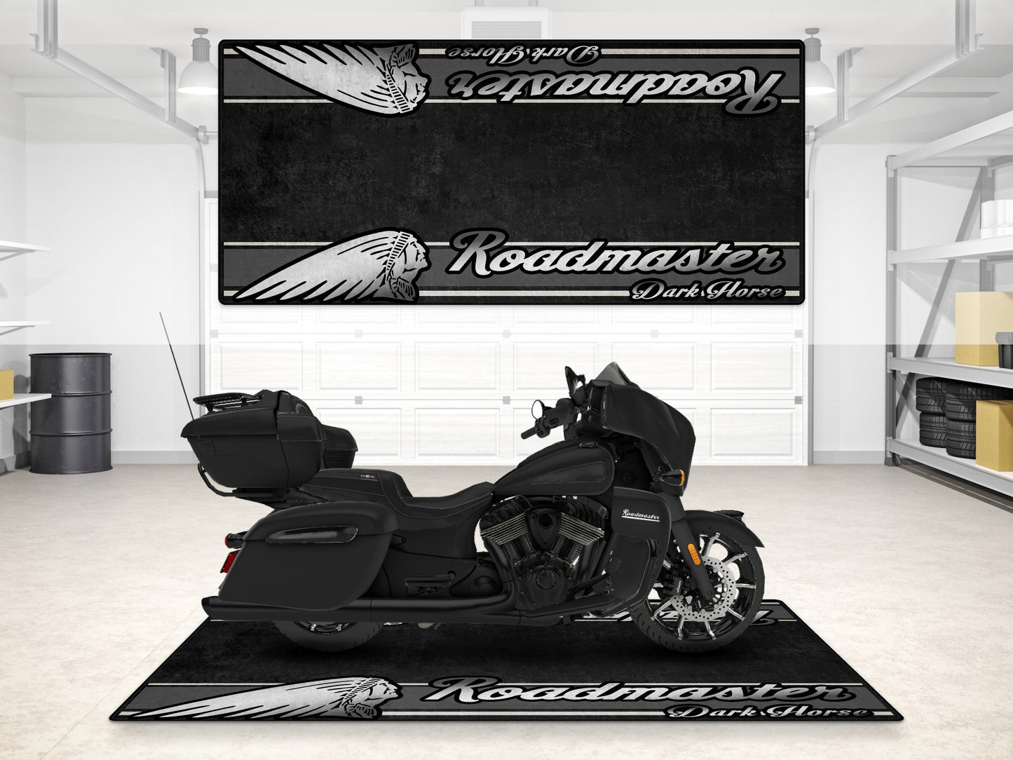 Designed Pit Mat for Indian Roadmaster Dark Horse Motorcycle - MM7337