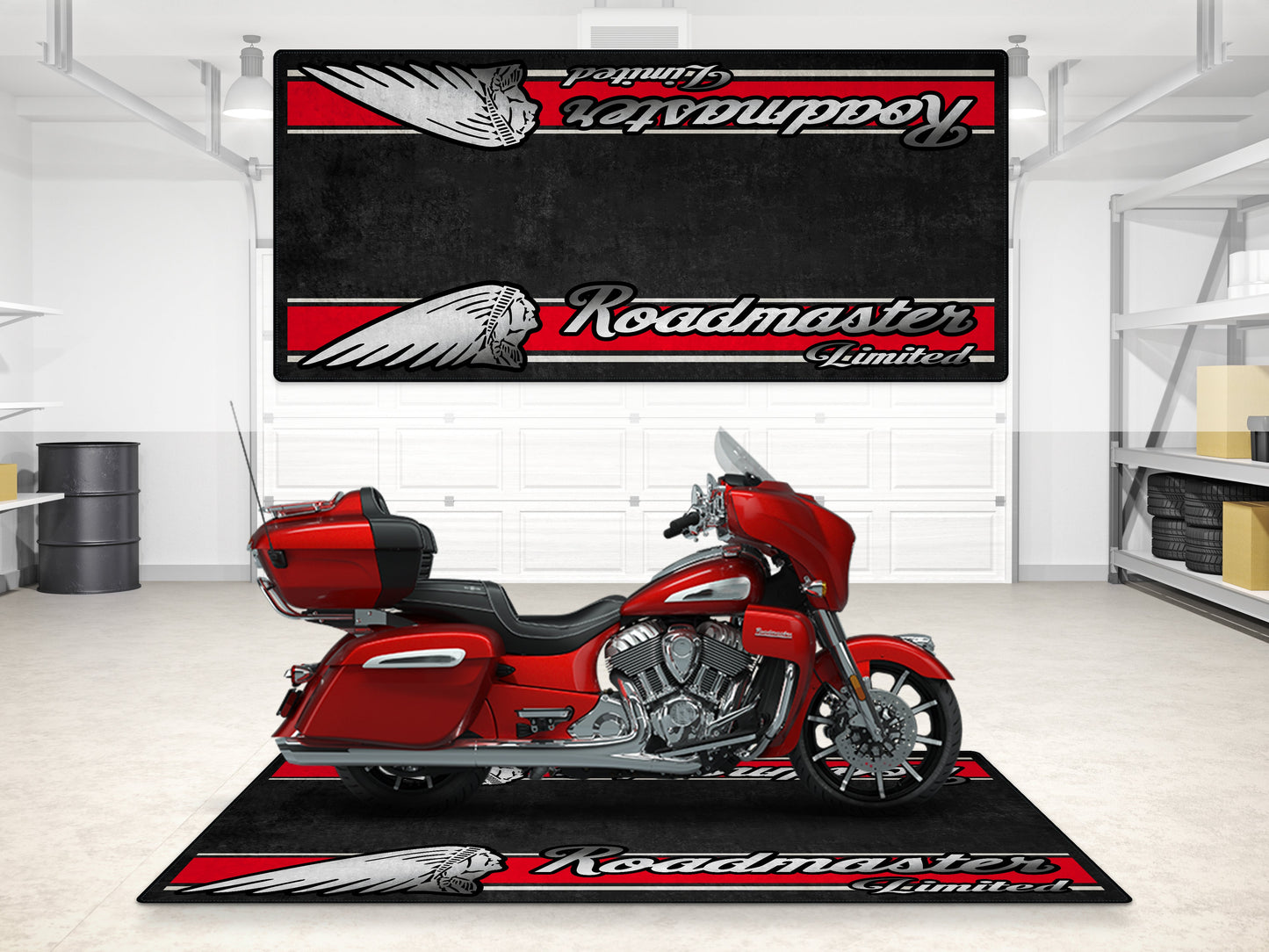 Designed Pit Mat for Indian Roadmaster Limited Motorcycle - MM7336