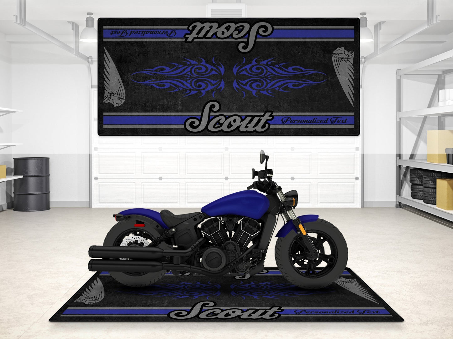 Designed Pit Mat for Indian Scout Bobber Sixty Motorcycle - MM7320