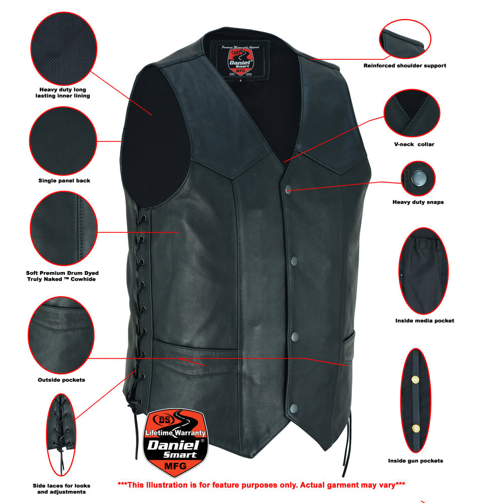Men's Gold Traditional Vest - Black