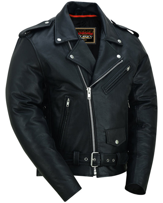 Freedom Rider Black Men's Leather Jacket – Eagle Embossed