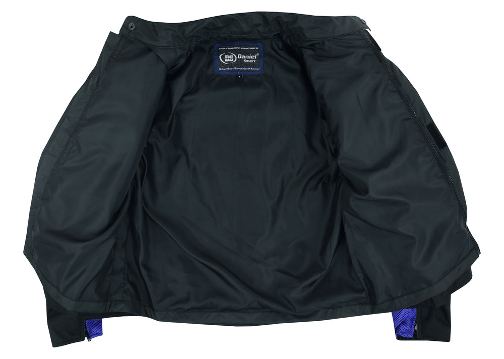 Cross Wind Micro Mesh Mens Motorcycle Jacket - Blue