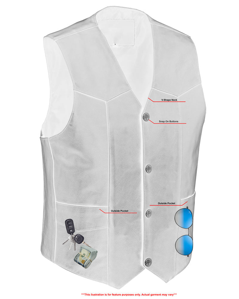 Men's Single Back Panel motorcycle vest