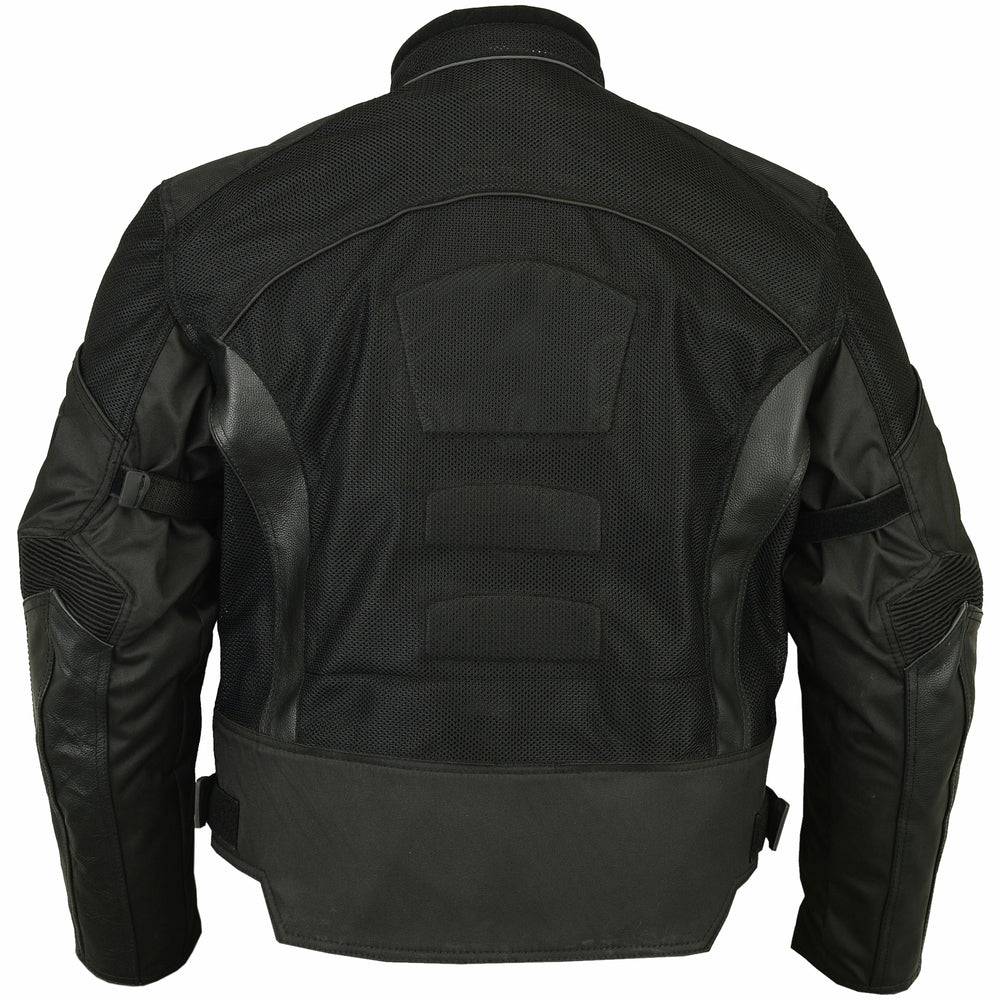 Mens Leather & Mesh Motorcycle Jacket – Waterproof Liner