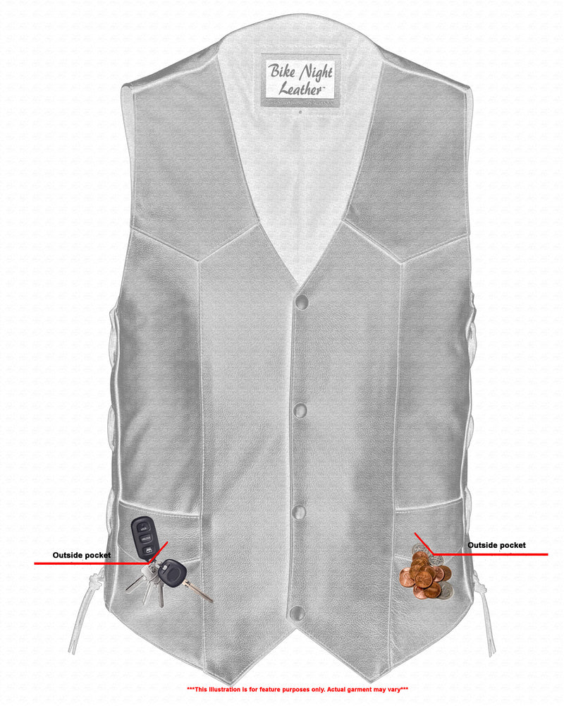 Men's Side Lace Economy Vest - Black