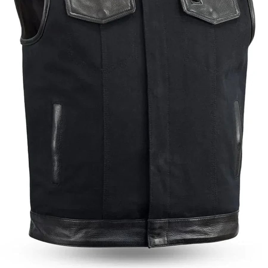 49/51 Vest Motorcycle Leather Canvas Vest