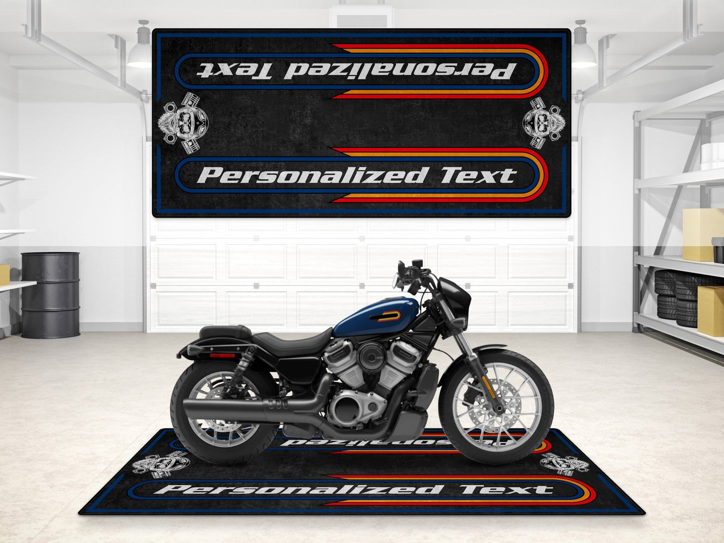 Motorcycle Mat For Cruiser Motorcycle "The Night King" - MM7301