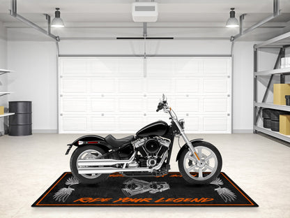 Motorcycle Mat For Cruiser Motorcycle "Ride Your Legend" - MM7303