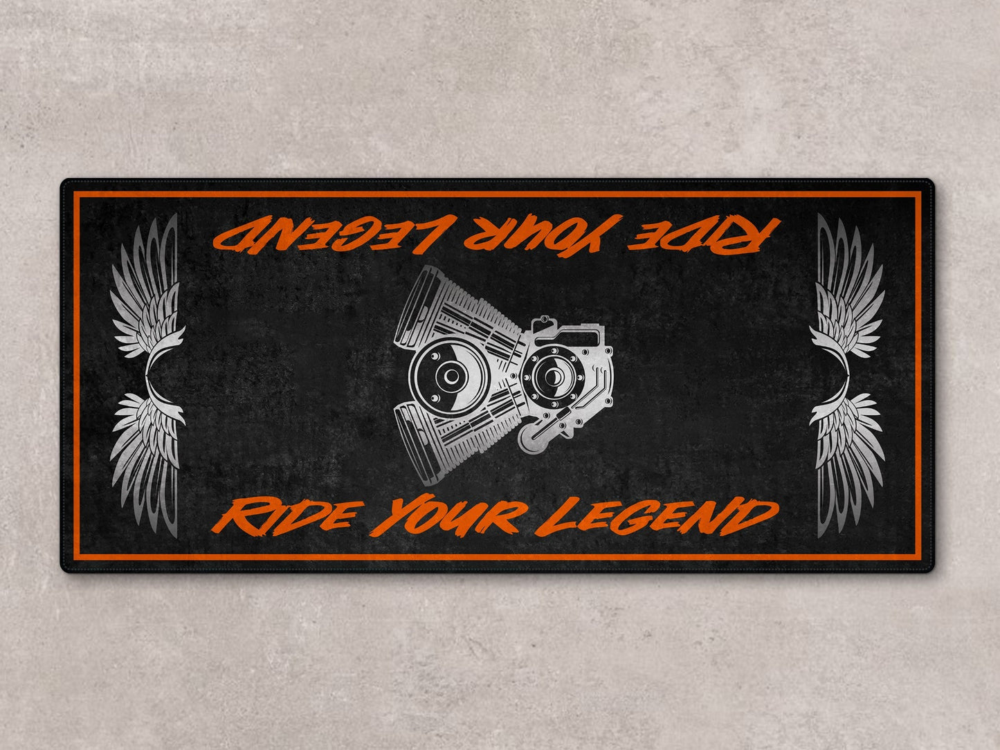 Motorcycle Mat For Cruiser Motorcycle "Ride Your Legend" - MM7303