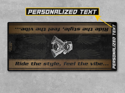 Motorcycle Mat for Cruiser Motorcycle "Ride The Style, Feel The Vibe" - MM7306