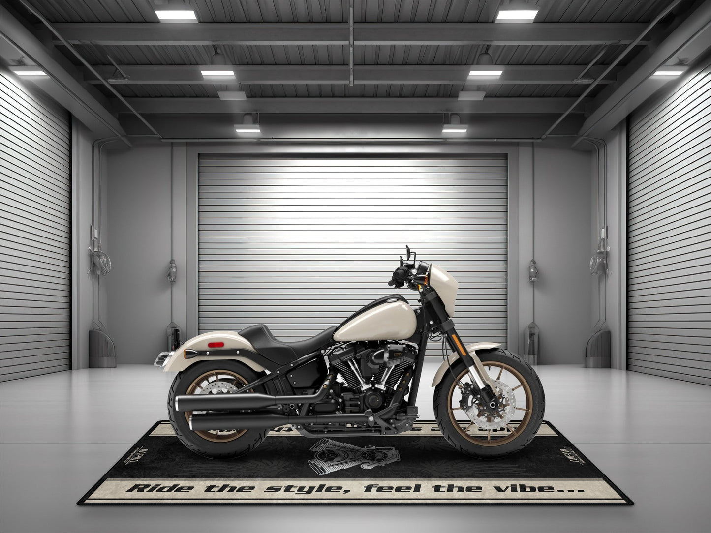 Motorcycle Mat for Cruiser Motorcycle "Ride The Style, Feel The Vibe" - MM7306