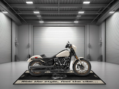 Motorcycle Mat for Cruiser Motorcycle "Ride The Style, Feel The Vibe" - MM7306
