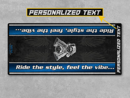 Motorcycle Mat for Cruiser Motorcycle "Ride The Style, Feel The Vibe" - MM7307