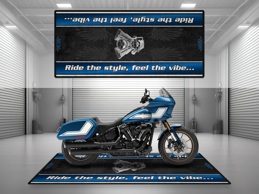 Motorcycle Mat for Cruiser Motorcycle "Ride The Style, Feel The Vibe" - MM7307