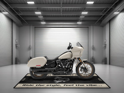 Motorcycle Mat for Cruiser Motorcycle "Ride The Style, Feel The Vibe" - MM7307