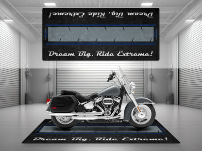 Motorcycle Mat For Cruiser Motorcycle "Dream Big, Ride Extreme" - MM7310