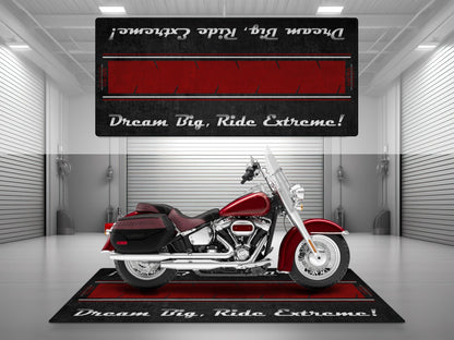 Motorcycle Mat For Cruiser Motorcycle "Dream Big, Ride Extreme" - MM7310