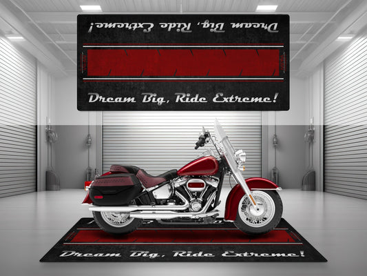 Motorcycle Mat For Cruiser Motorcycle "Dream Big, Ride Extreme" - MM7310