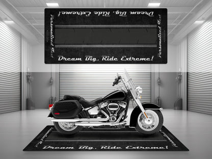 Motorcycle Mat For Cruiser Motorcycle "Dream Big, Ride Extreme" - MM7310
