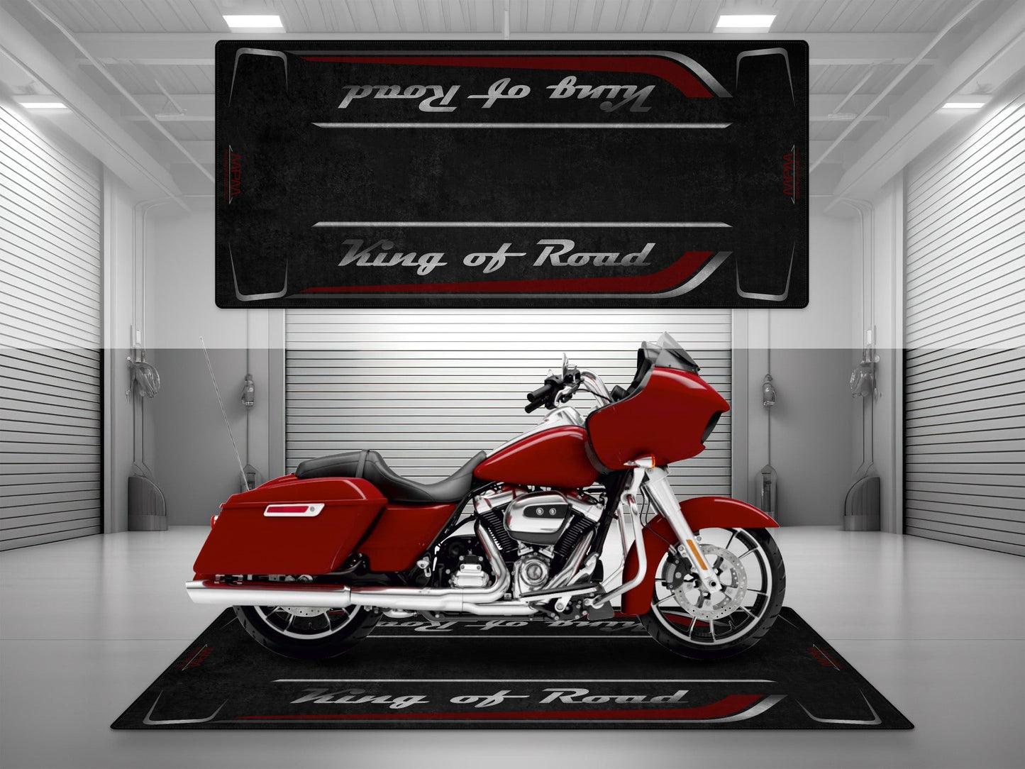 Motorcycle Mat for Cruiser Motorcycle "King of Road" - MM7342