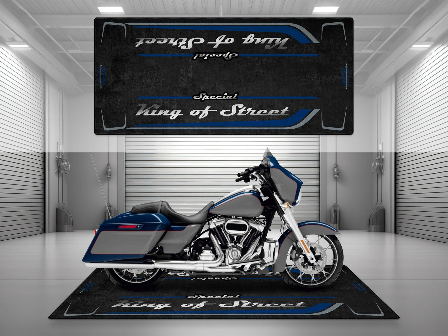 Motorcycle Mat for Cruiser Motorcycle "Special King of Street" - MM7345