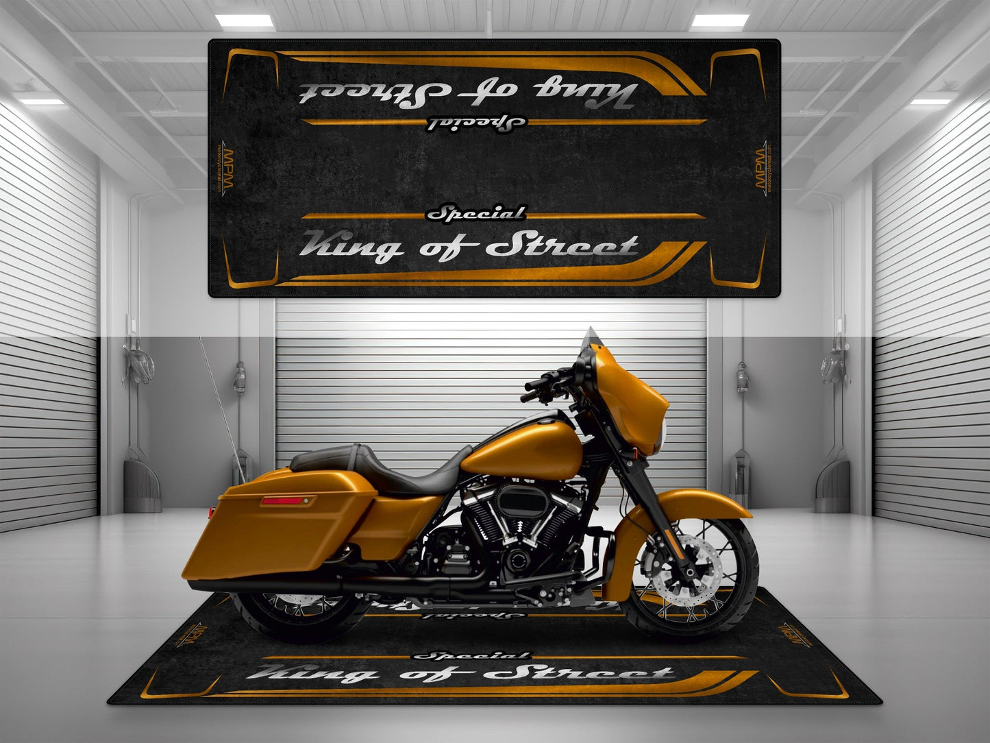 Motorcycle Mat for Cruiser Motorcycle "Special King of Street" - MM7345